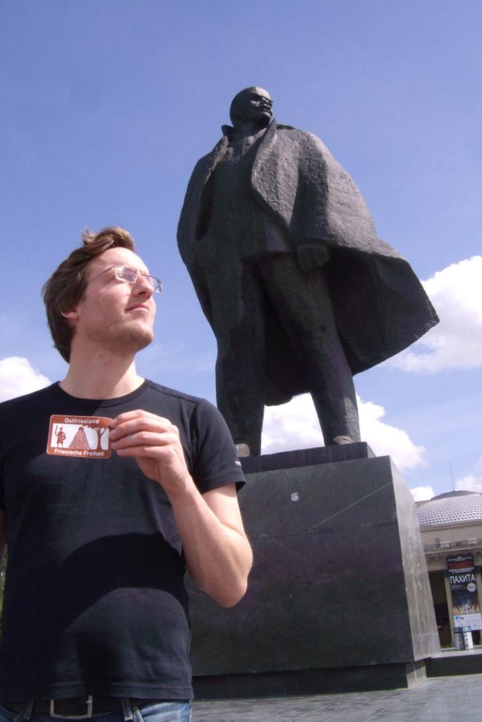 Russland, Novosibirsk, Lenin-Denkmal, Friesische Freiheit weltweit