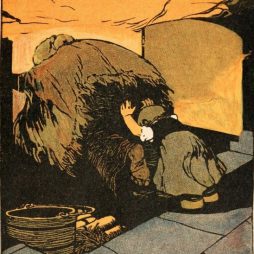 Gretel stößt die Hexe in den Ofen (Albert Weisgerber 1901)