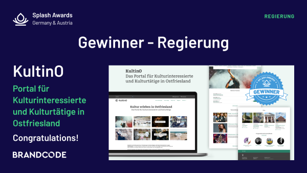 Splashawards Regierung Brandcode Kultino