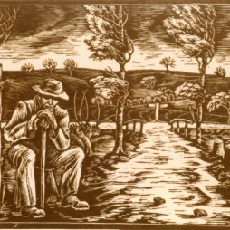 „Alter Mann am Weg“, Alfred Depser o.J., 16,5 x 21,5 cm, OLA 70169