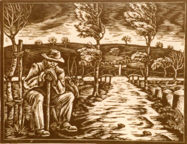 „Alter Mann am Weg“, Alfred Depser o.J., 16,5 x 21,5 cm, OLA 70169