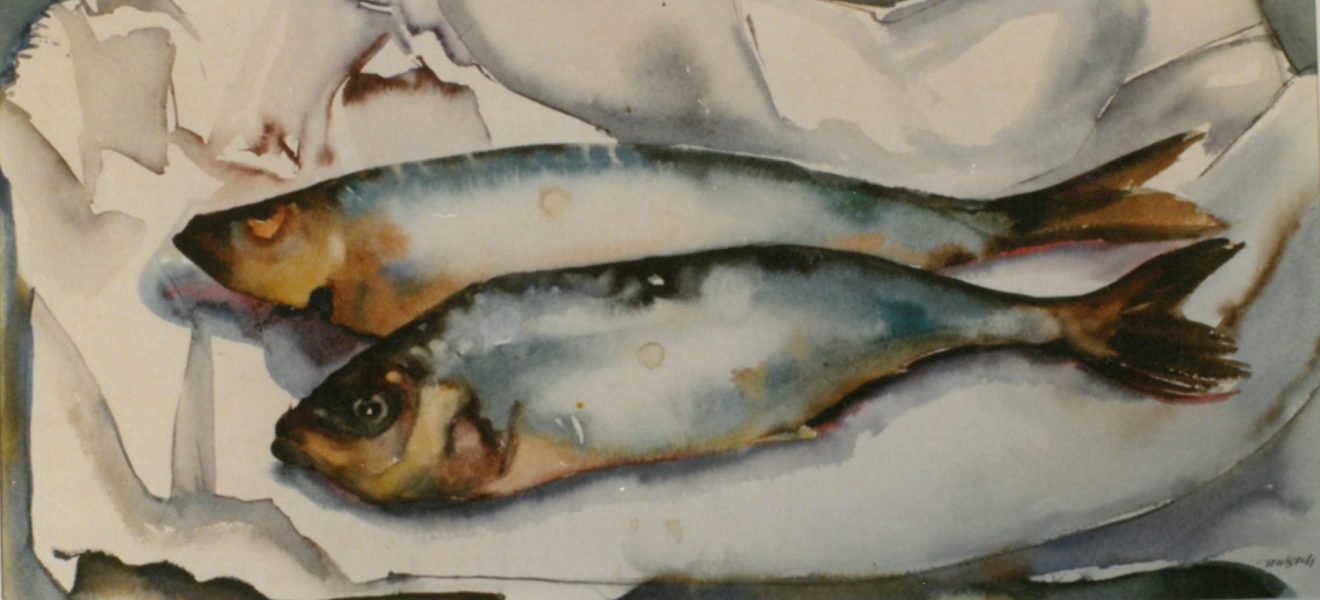 „Heringe“, Aquarell, Herbert Gentzsch o.J., 40 x 57 cm, OLA 70266