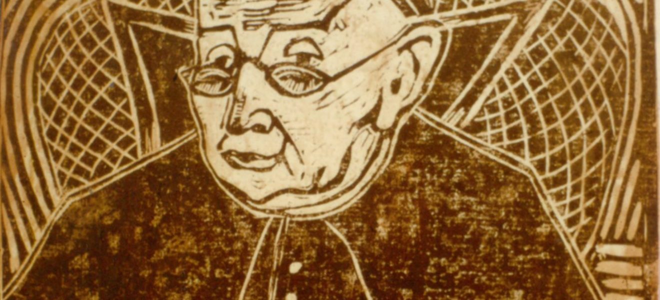 „Die Großmutter“, Siegfried Kunstreich, Holzschnitt auf Papier o.J., 54,6 x 40,5 cm, OLA 70422 (Foto: Ostfriesische Landschaft)