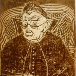 „Die Großmutter“, Siegfried Kunstreich, Holzschnitt auf Papier o.J., 54,6 x 40,5 cm, OLA 70422 (Foto: Ostfriesische Landschaft)