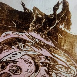 „Schwarze Flut“, Marie-Luise Blersch-Salden, Holzschnitt auf Papier o.J., 50 x 75 cm, OLA 70064 (Foto: OL)