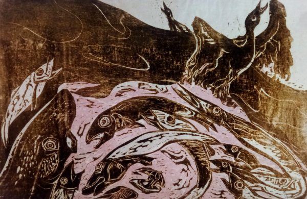 „Schwarze Flut“, Marie-Luise Blersch-Salden, Holzschnitt auf Papier o.J., 50 x 75 cm, OLA 70064 (Foto: OL)