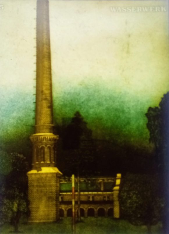 „Wasserwerk“, Hartmut Berlinicke, Farbradierung auf Papier, 49,5 cm x 39 cm, OLA 70040
